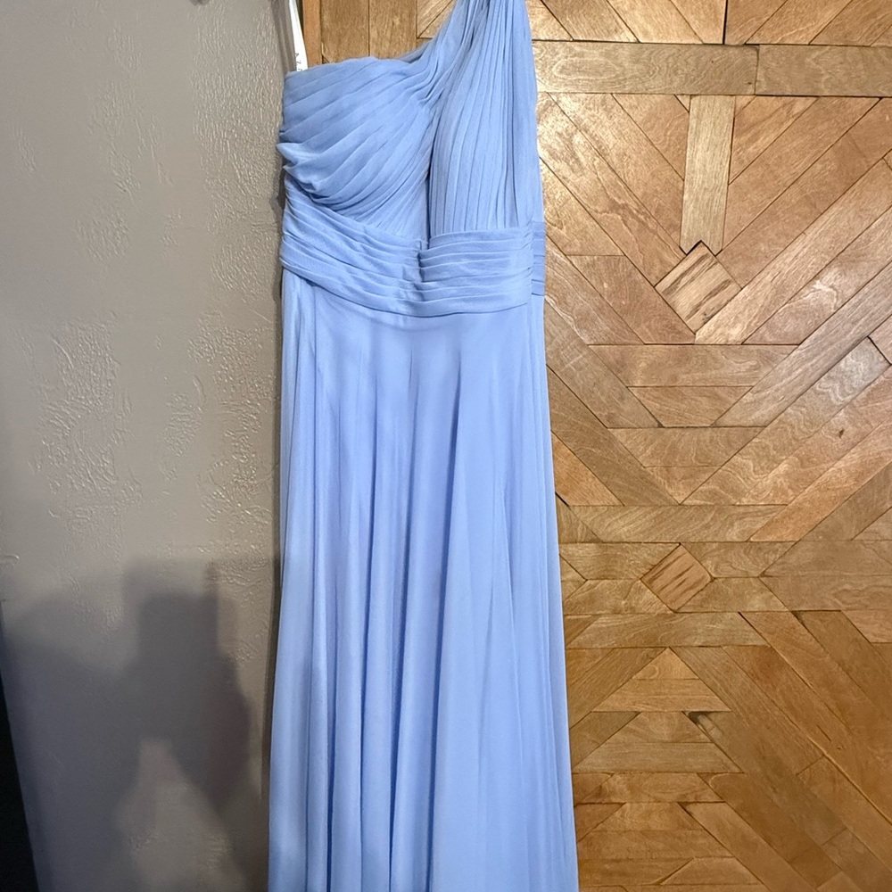 Azazie One-Shoulder Light Blue Dress